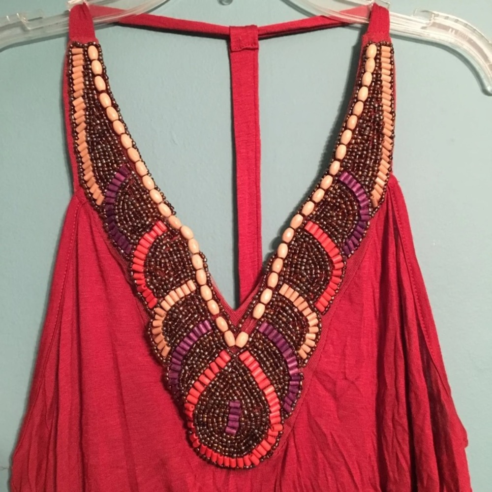 Poetry Beaded Halter T-back Top